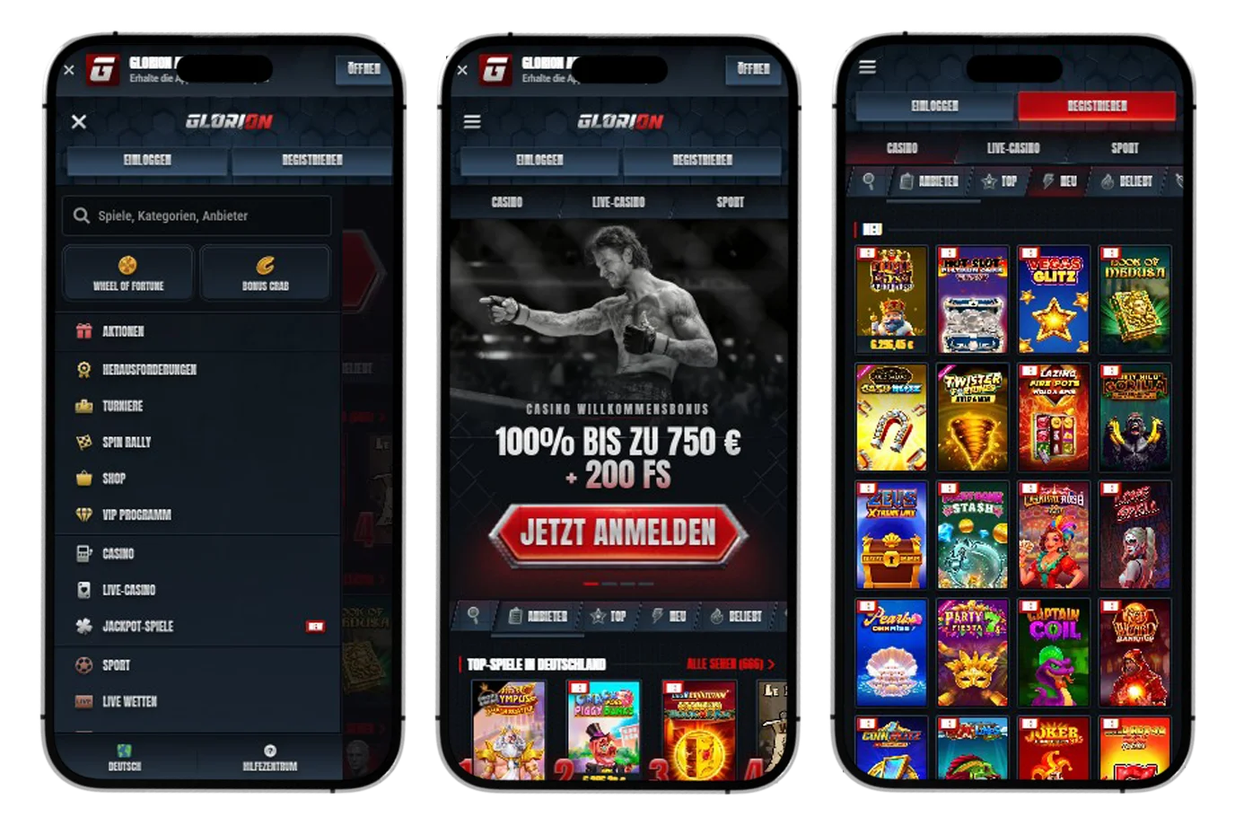 Glorion Casino Mobile Version und App